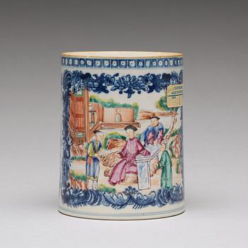 835. MUGG, kompaniporslin. Qingdynastin, Qianlong (1736-95).