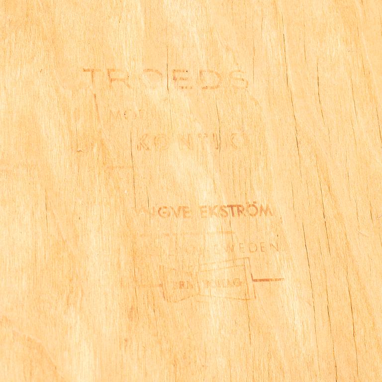 YNGVE EKSTRÖM, six Swedish teak mid 20th century dining chairs "Kontiki".
