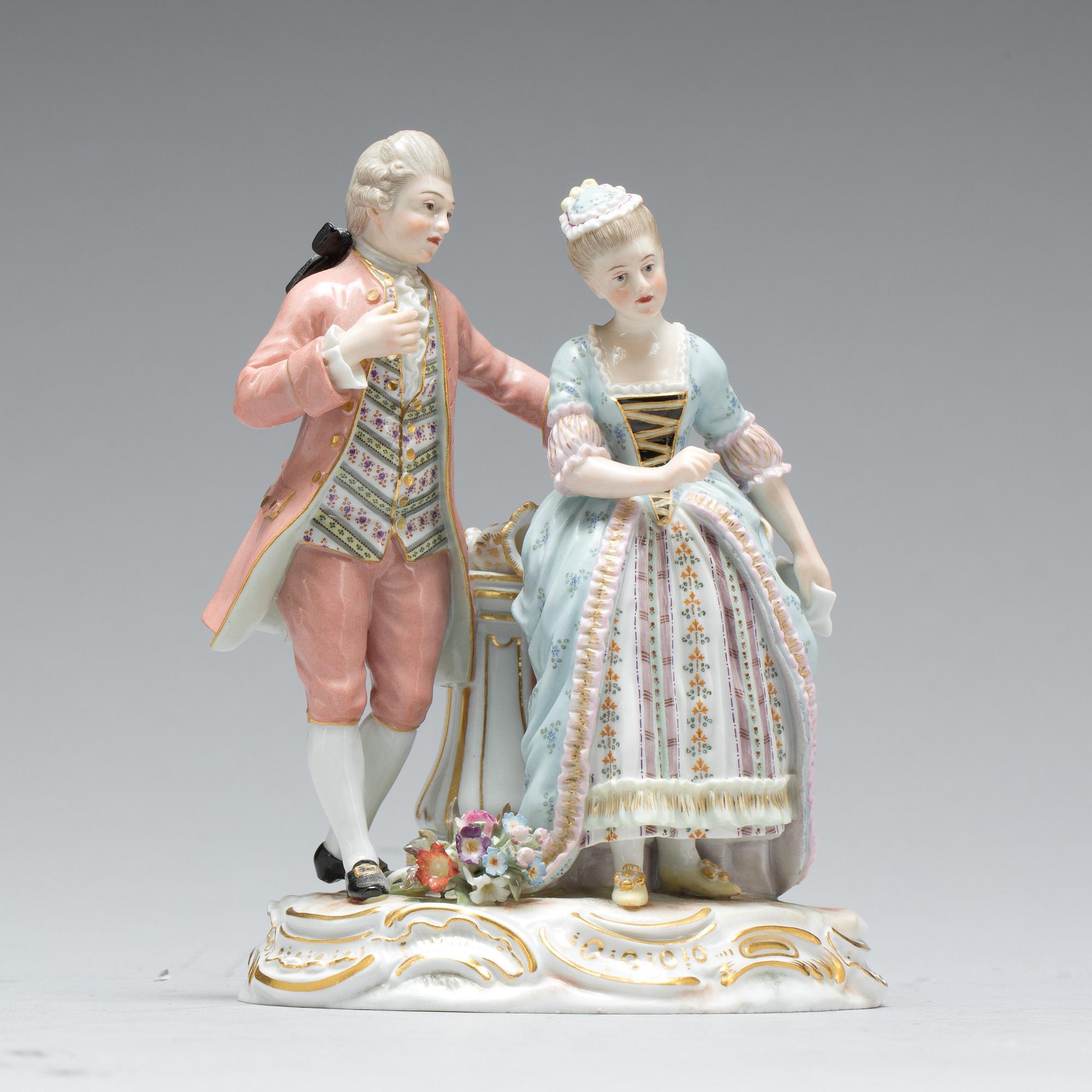 FIGURIN, porslin, Meissen 1800-tal.