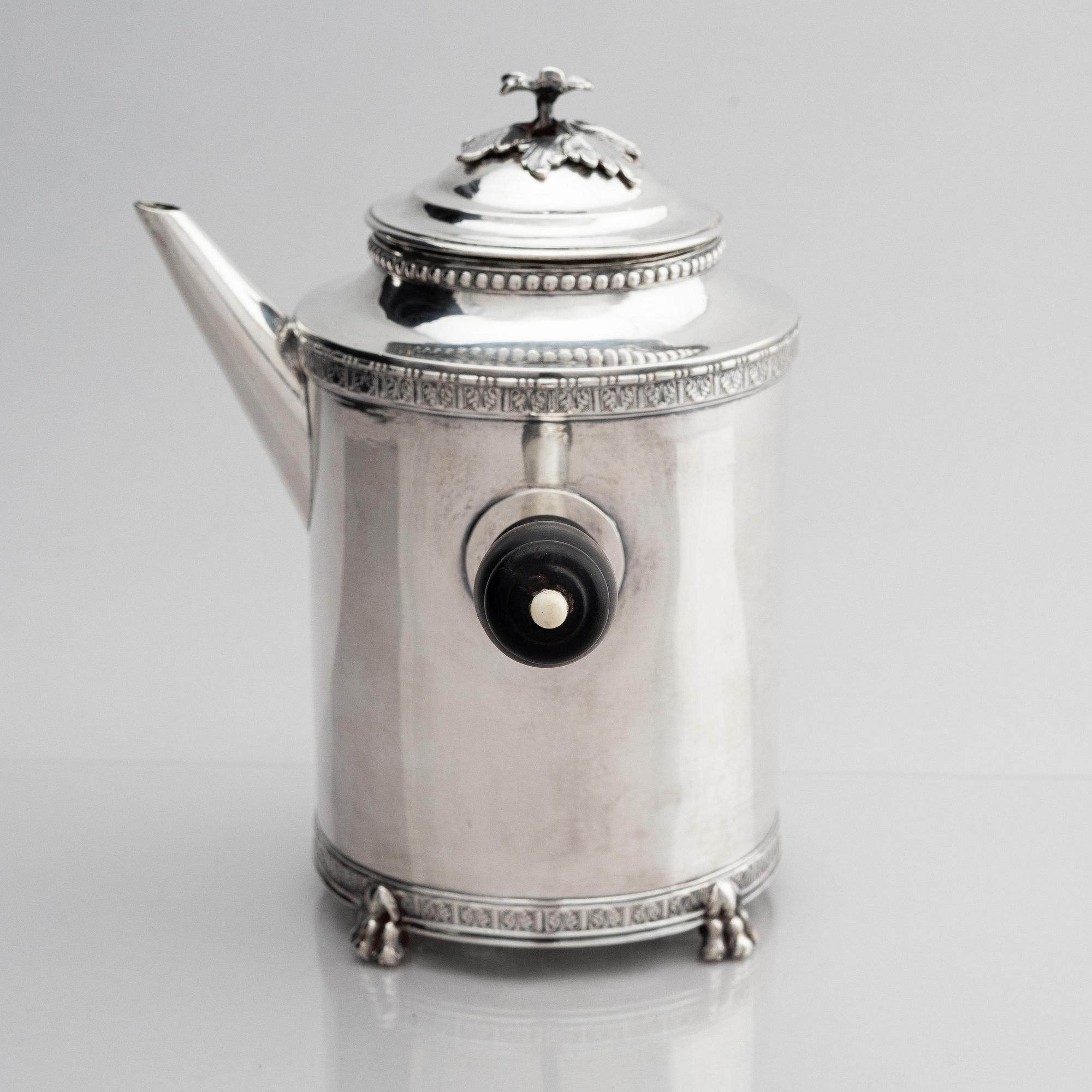 Pehr Zethelius, kaffekanna, silver, Stockholm 1783. Gustaviansk.