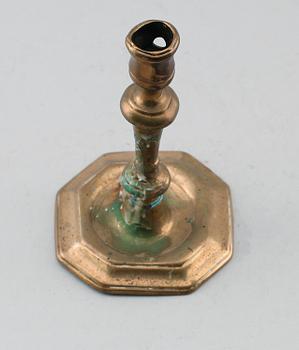 LJUSSTAKE, mässing, 1700-tal.