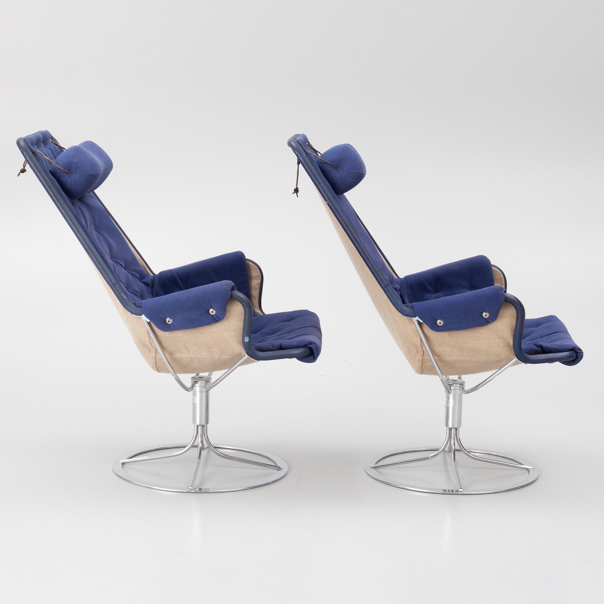 Bruno Mathsson, Armchairs, a pair, Jetson, Dux, second half of the 20th century.