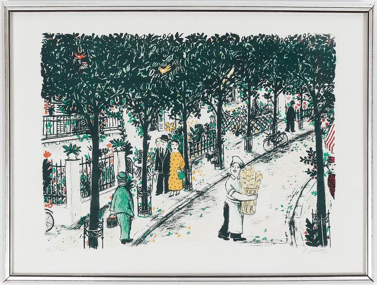 LENNART JIRLOW, litografi, signerad 321/480. 1948.