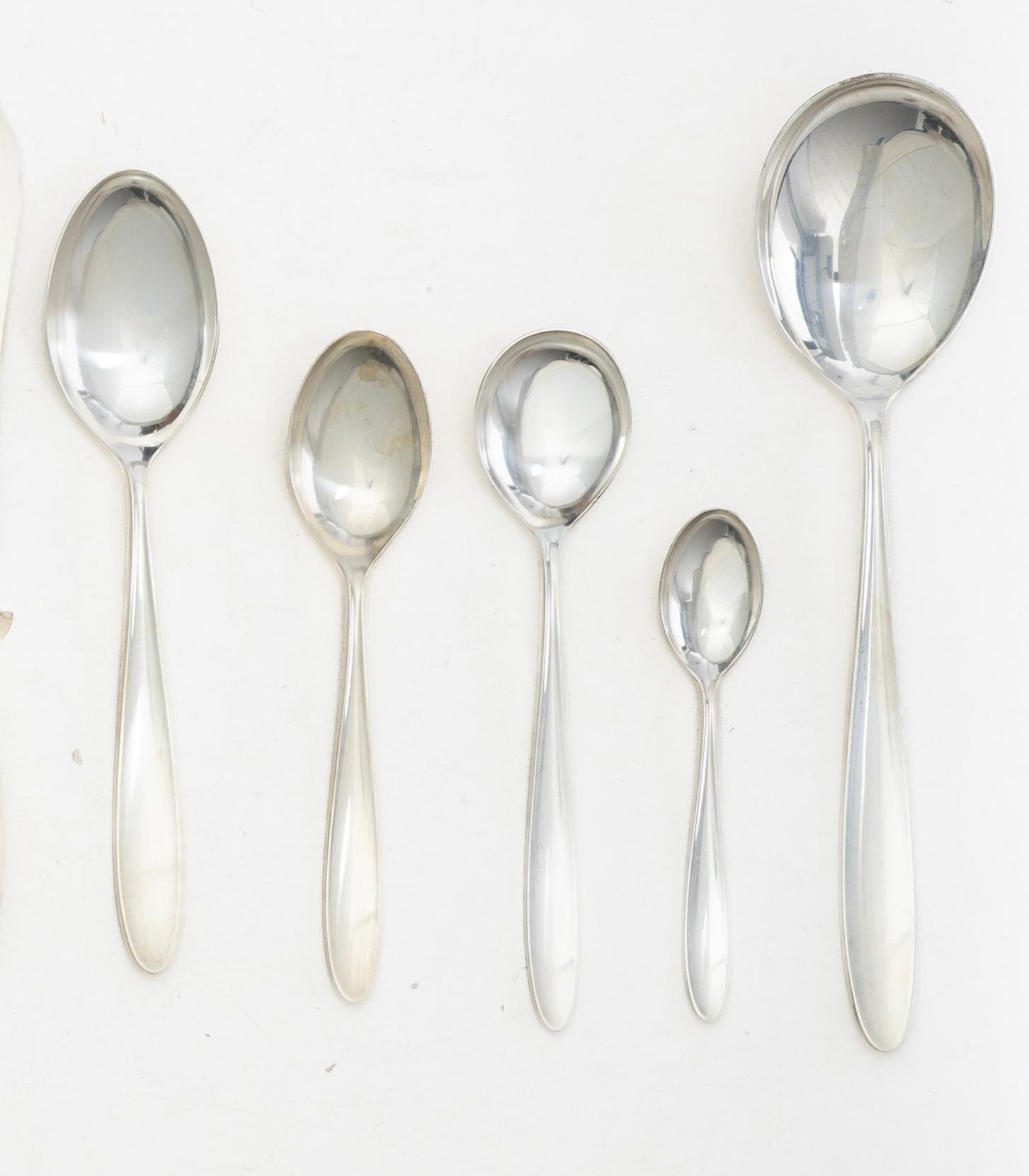 A Norwegian silver cutlery set, “Oseberg”, Thorvald Marthinsen Sølvvarefabrikk, Tønsberg (69 pieces).