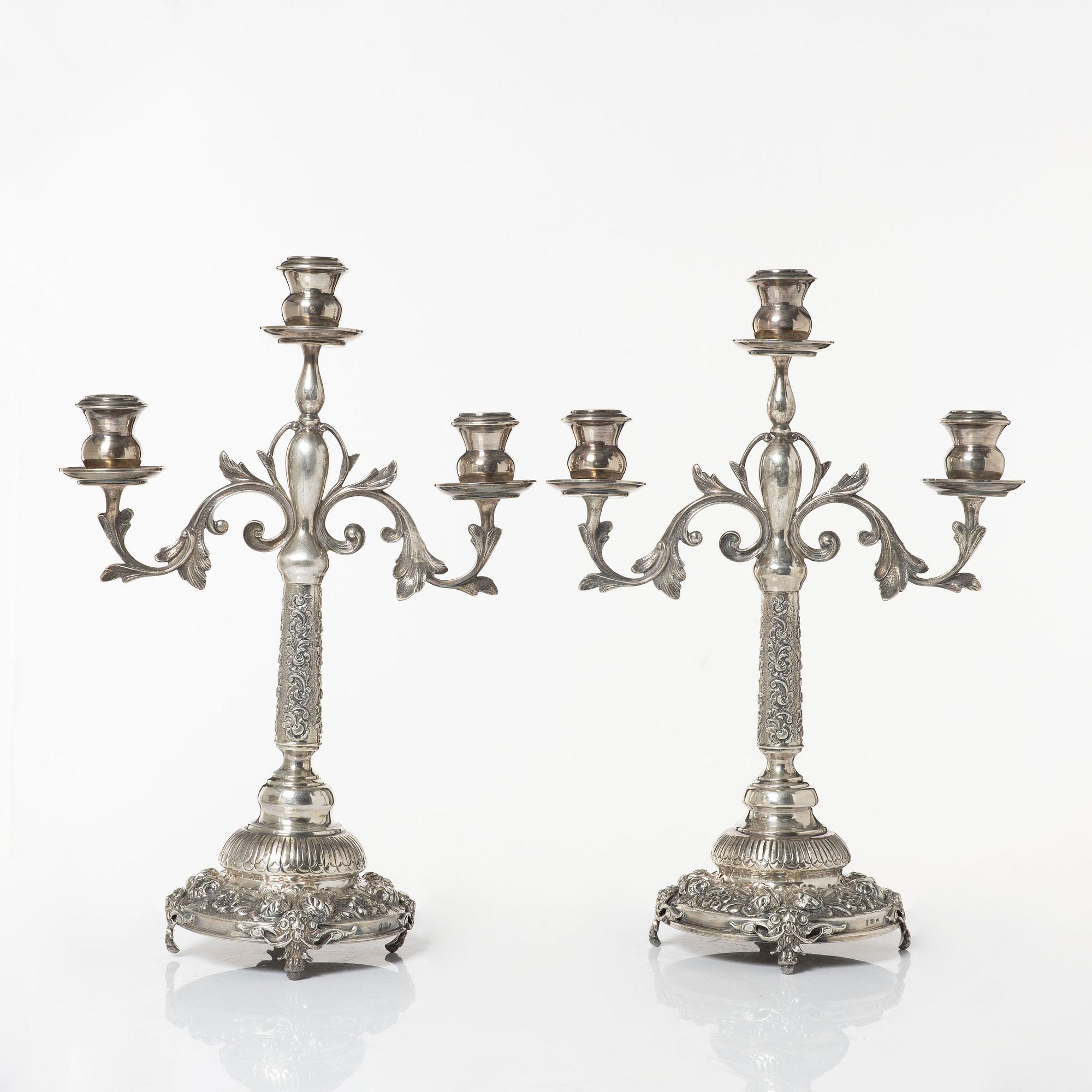 Kandelabrar, ett par, silver, 1900-tal.