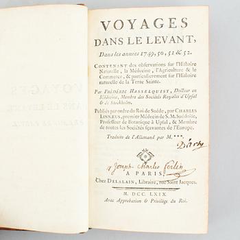 Hasselquist’s ”Iter palaestinum”, French edition 1769.