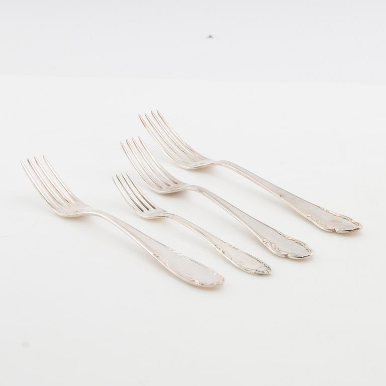Cutlery service parts, 127 + 31 pieces, model Haga, GAB and C. G. Hallberg, Stockholm, 1950s/1960s.