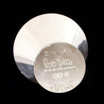 BÄGARE, sterlingsilver, Wiwen Nilsson, Lund, 1965. Vikt ca 80 g.