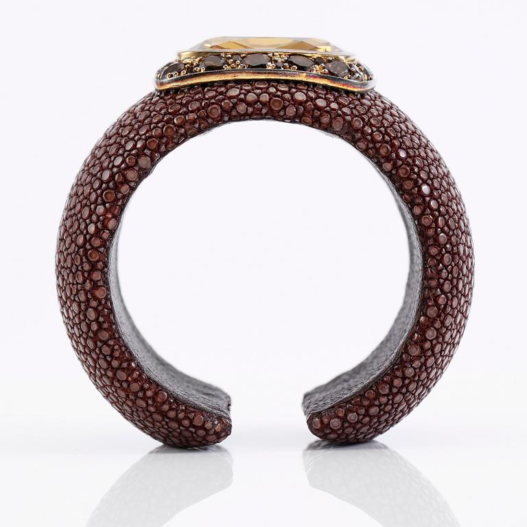 ARMRING, silver, citrin och topaser.
