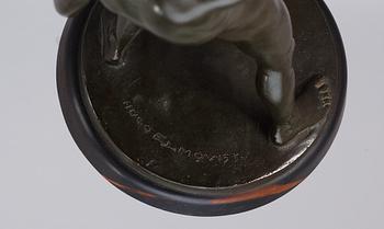 An Hugo Elmqvist patinated bronze letter balance, circa 1900.
