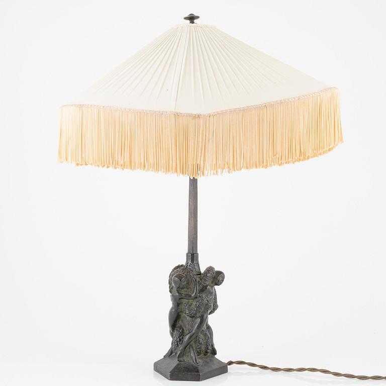 Ragnar Gellerstedt, a table light, Herman Bergmans Konstgjuteri, Stockholm, 1920's/30's.