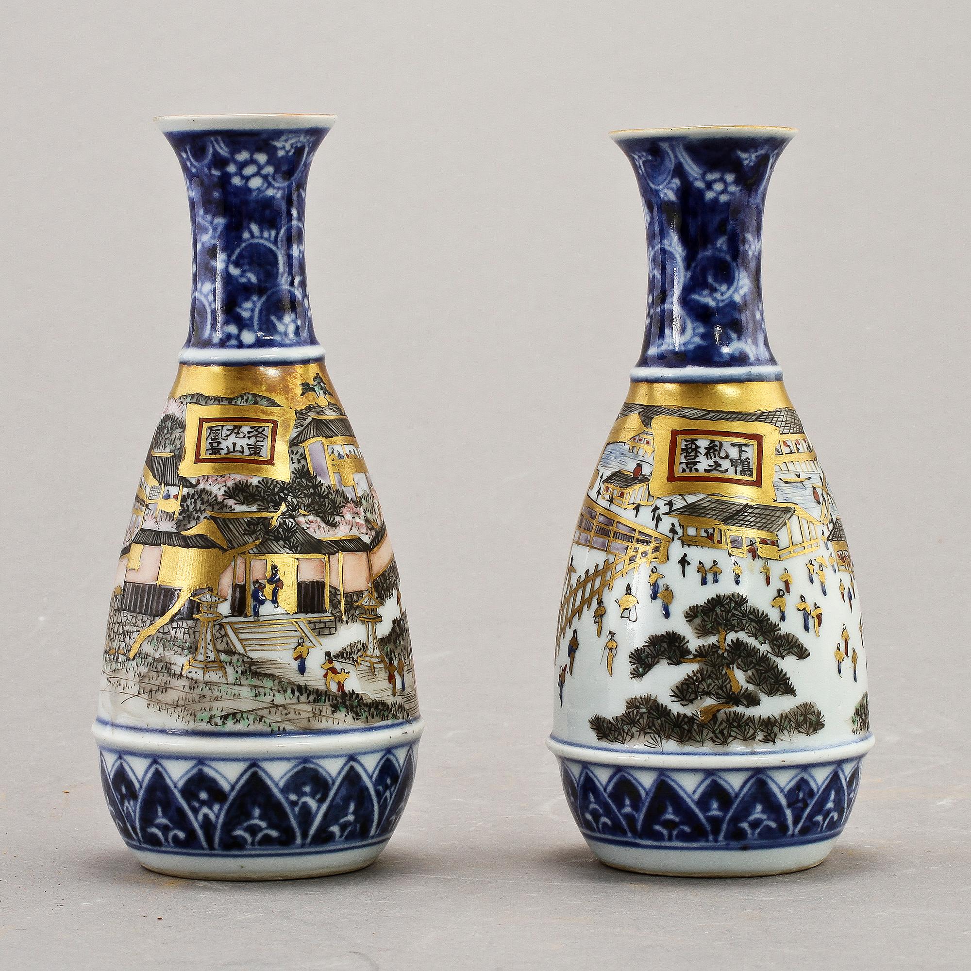 VASER, 2 st, porslin, Japan, 1800-tal.