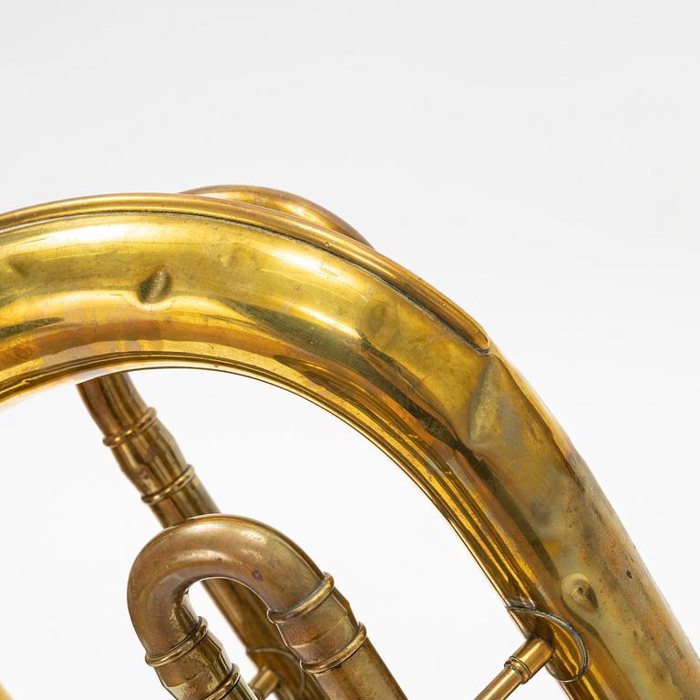 A brass Baritone horn, 'King Line', 20th Century.