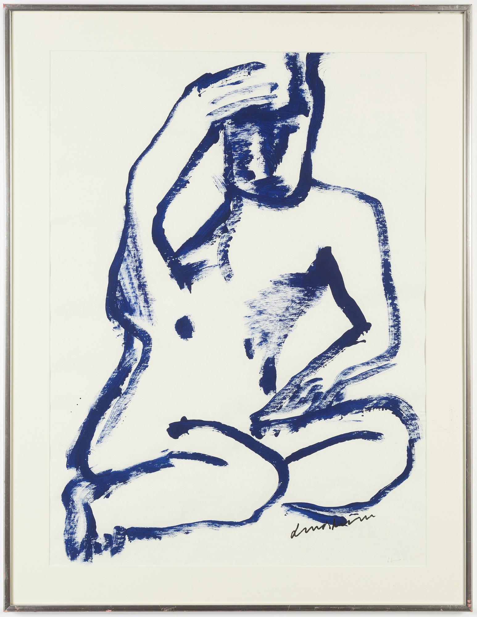 Bengt Lindström, acrylic on paper, signed.