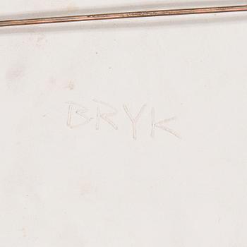 Rut Bryk, seinäreliefi, kivitavaraa signeerattu BRYK.