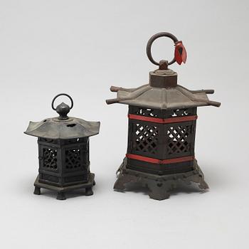 Two Japanese lanterns, 20th century.