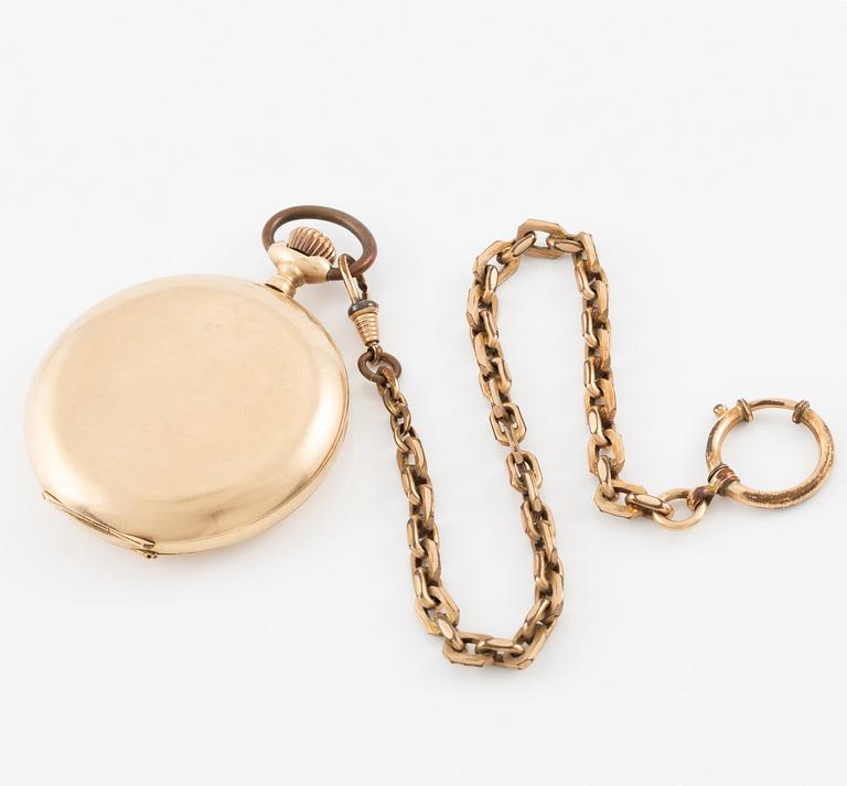 Cyma, pocket watch, hunter, 50 mm.