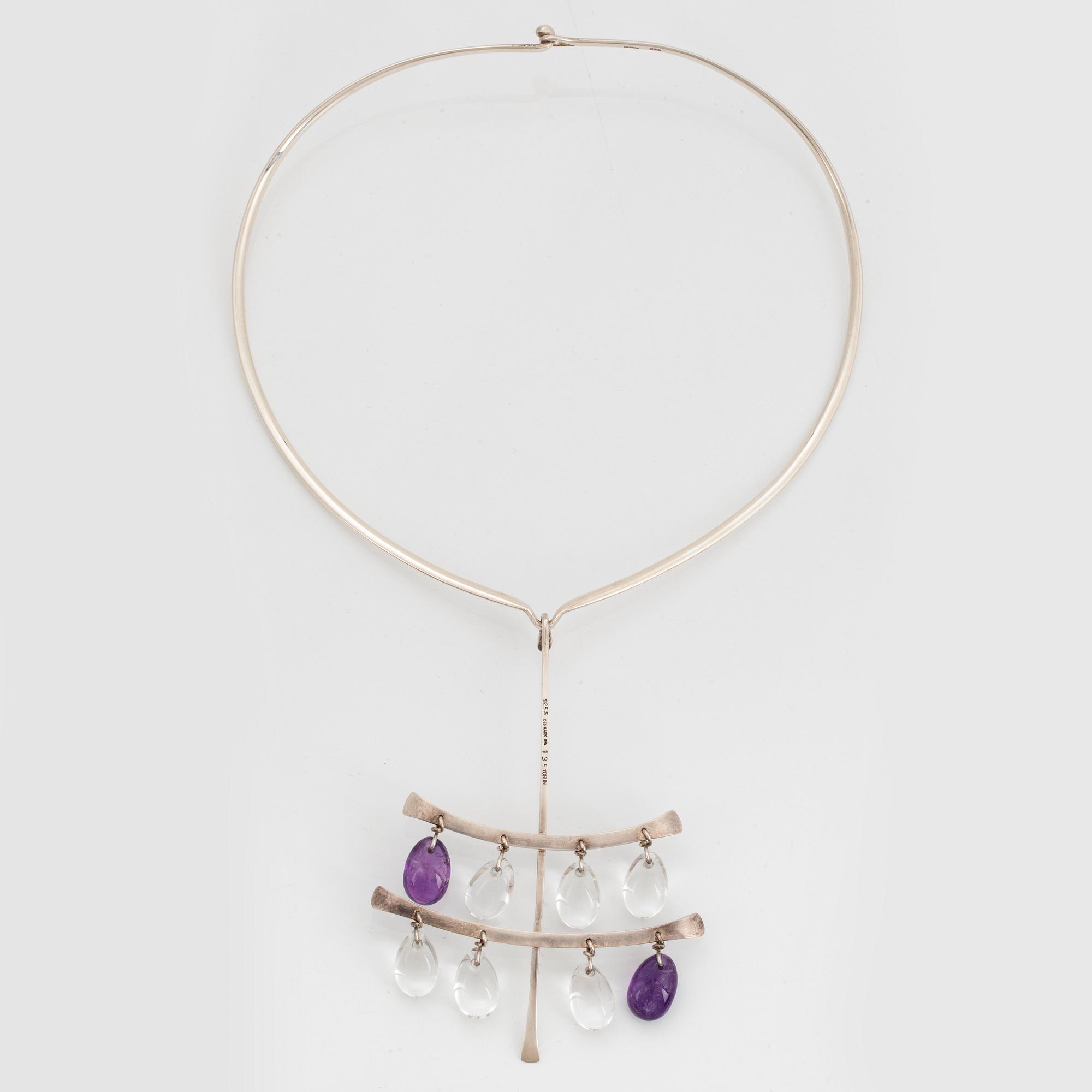 Vivianna Torun Bülow-Hübe, a sterling silver necklace with pendant, Georg Jensen, Denmark, design nr 135.