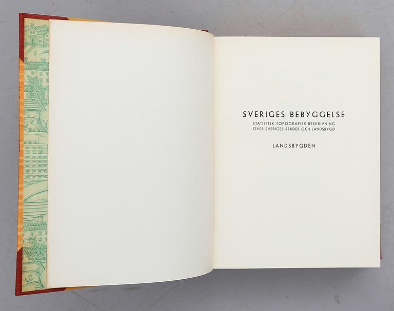 BÖCKER, "Sveriges Bebyggelse", Erik Lindström, Julius Ejdestam, Bokförlaget Hermes AB, 9 vol.