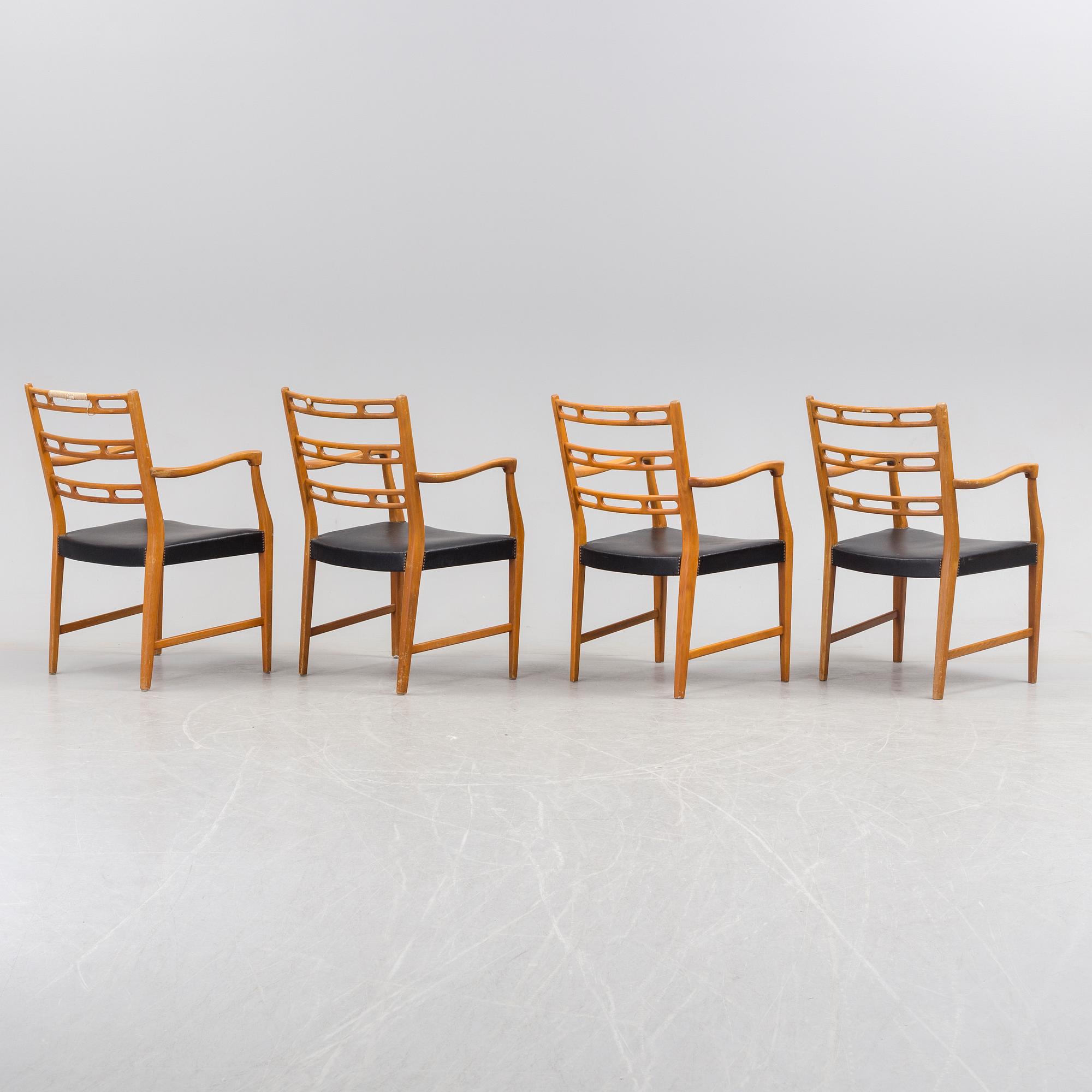 Four second half of the 20th century chairs.