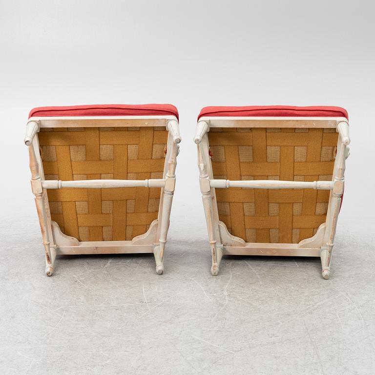 A pair of armchairs, late 20th Century.