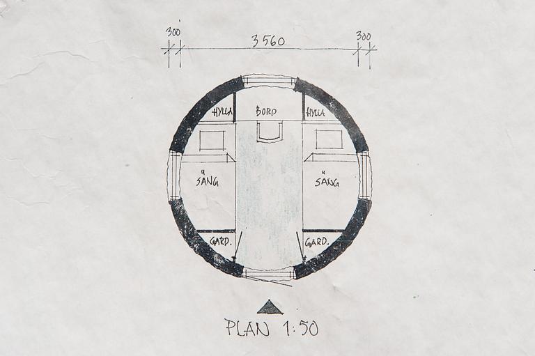 FRIGGEBOD, "Det lilla runda huset". Rits Arkitekter. Skänkt av PEAB bostad.