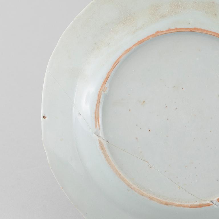 Three small plates and one plate in blue and white, Qing dynasty, 18th and 19th cenutry.