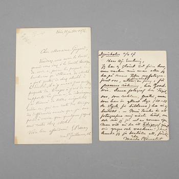 BREV MED AUTOGRAFER, 8 st, främst författaren Ernest Renan (1823-1892).