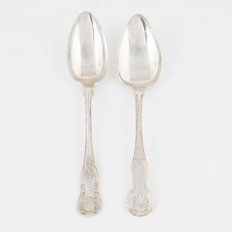 Nine silver spoons, different makers, mostly Swedish, 1857-1916.