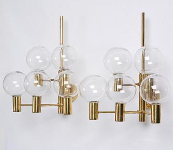 Hans-Agne Jakobsson, a pair of wall lamps model "V287", Hans-Agne Jakobsson AB, Markaryd, 1960s-70s.