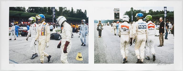 Kenneth Olausson, "Ronnie and Reine Wisell at Monza, 1972.".