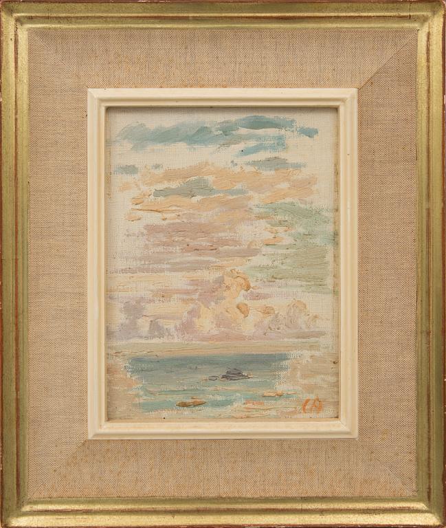 CUNO AMIET, olja på pappannå, signerad CA.
