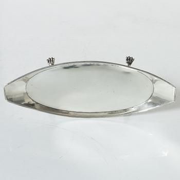 A Swedish Empire silver candle snuffer and tray, Stockholm 1818-1819.