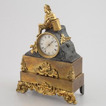 Table pendulum clock, gilded, 19th century.