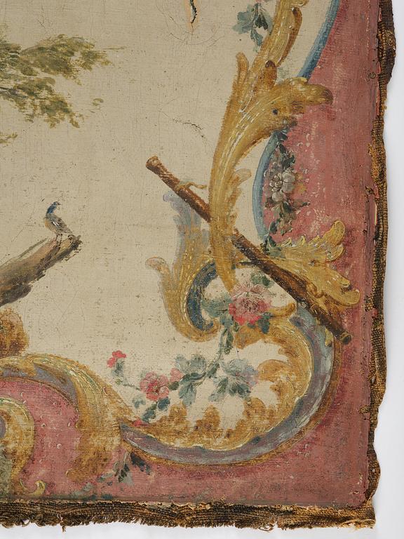 Lars Bolander, attributed to, Pastoral with shepherd and shepherdess, a pair, door overpanels.