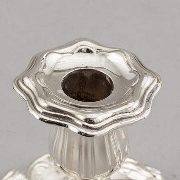 W Pettersson, nattljusstakar, ett par, silver, Åbo 1891.