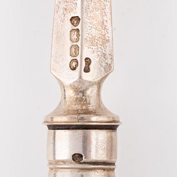 A silver cutlery set by George W Adams London 1861.