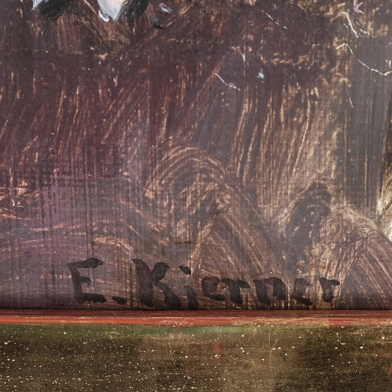 ESTHER KJERNER, olja på pannå, signerad.