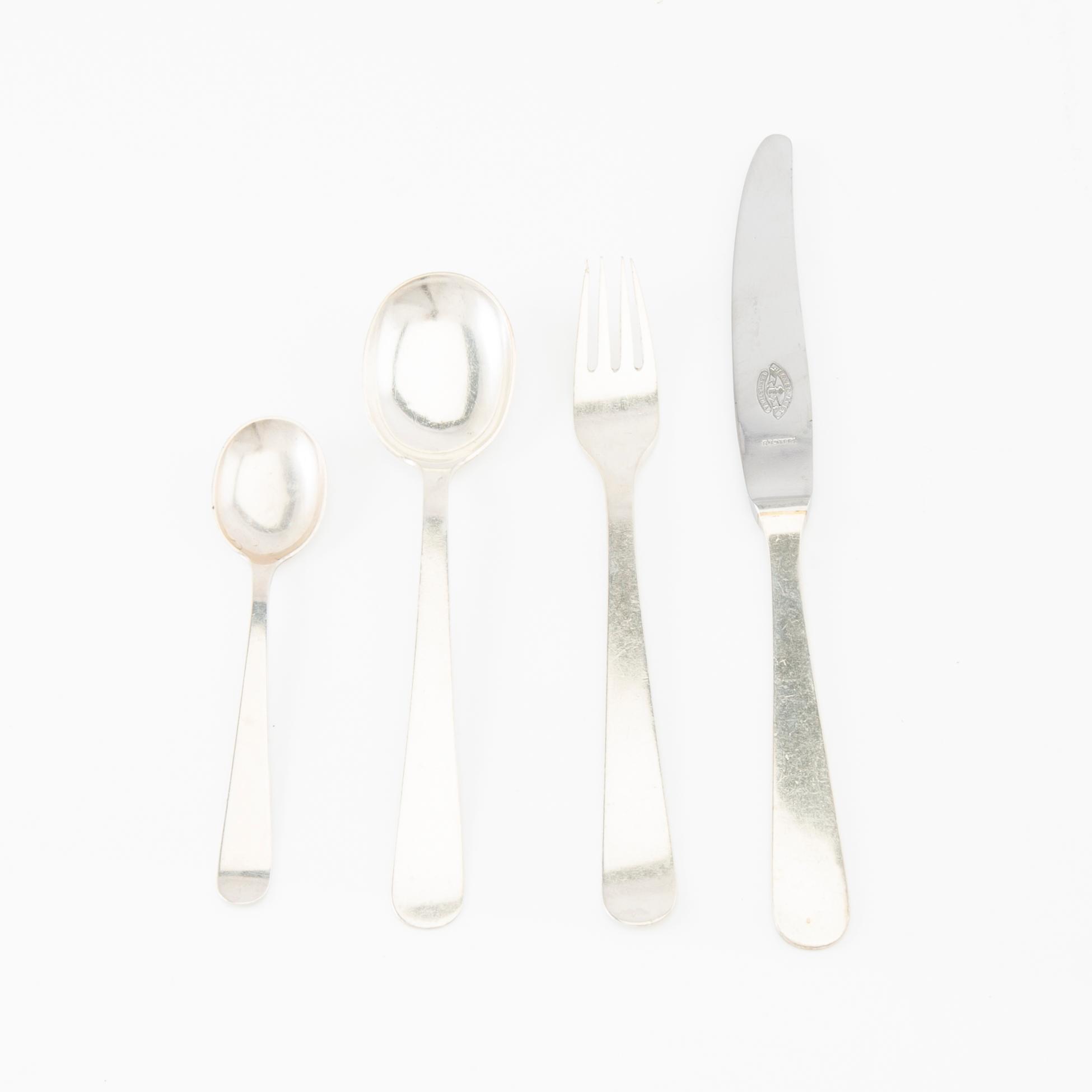 Wiwen Nilsson, children's cutlery 4 dlr silver Lund 1959.