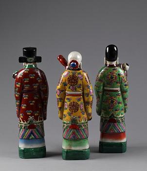 FIGURINER, 3 st, porslin, Kina. 1900-tal.