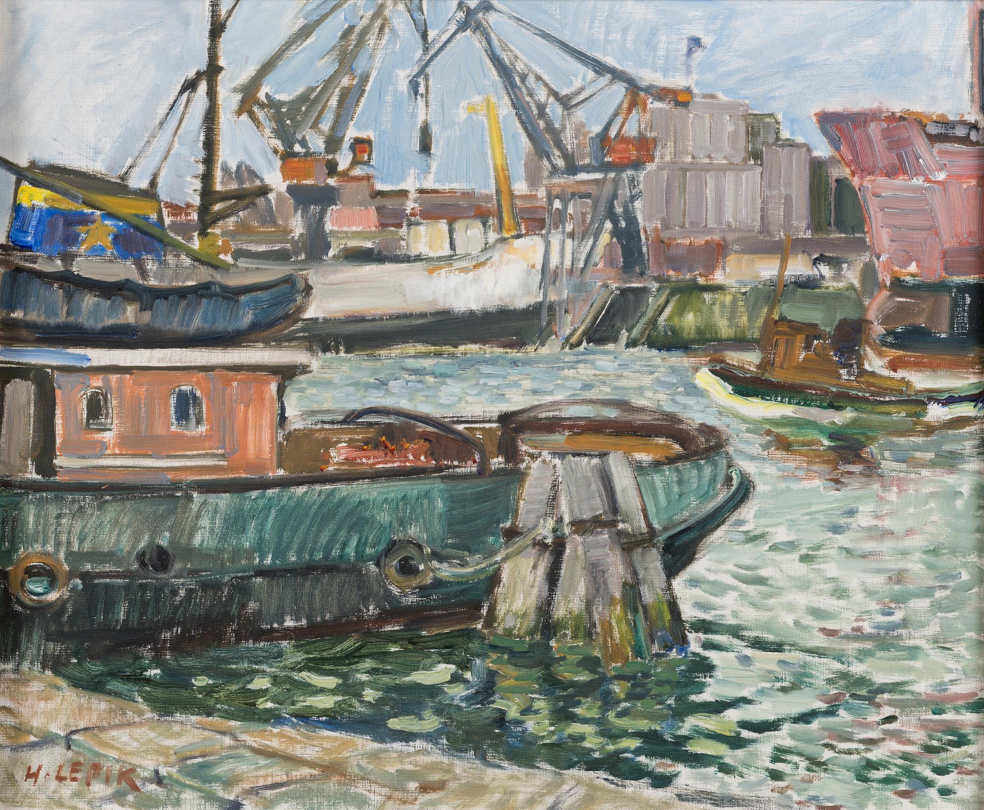 HUGO LEPIK, oil on canvas, signed.