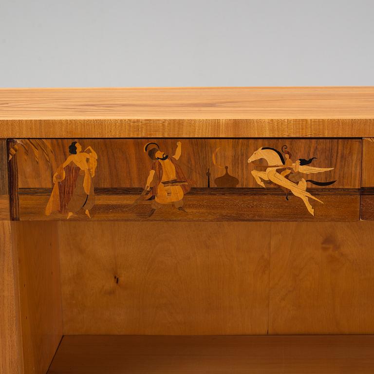 An inlaid bookcase from Mjölby Intarsia, 1930's.