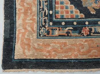 An antique Chinese figural carpet, Qing dynasty.