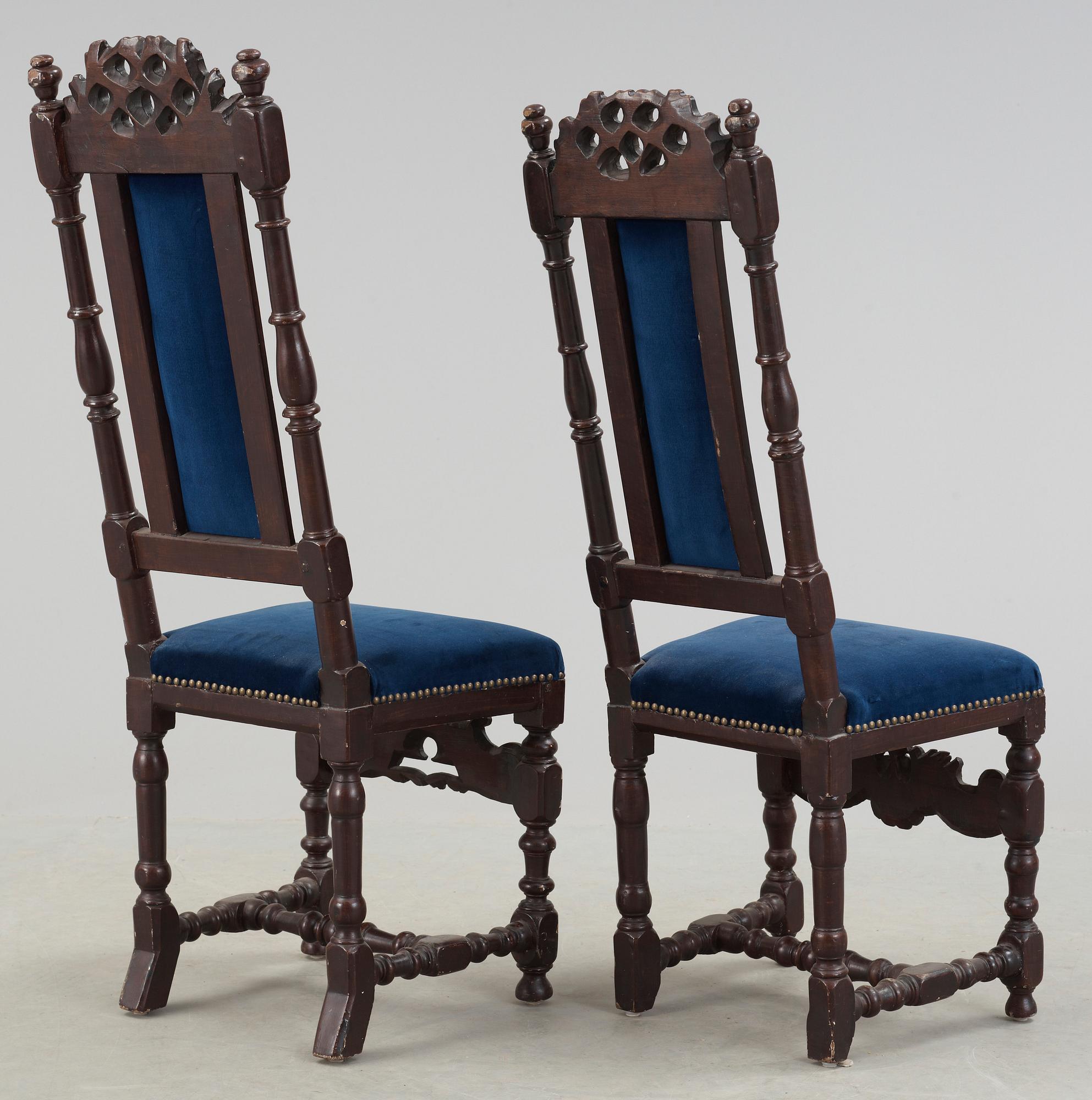 STOLAR, 2 st, barock, 1700-talets första hälft.