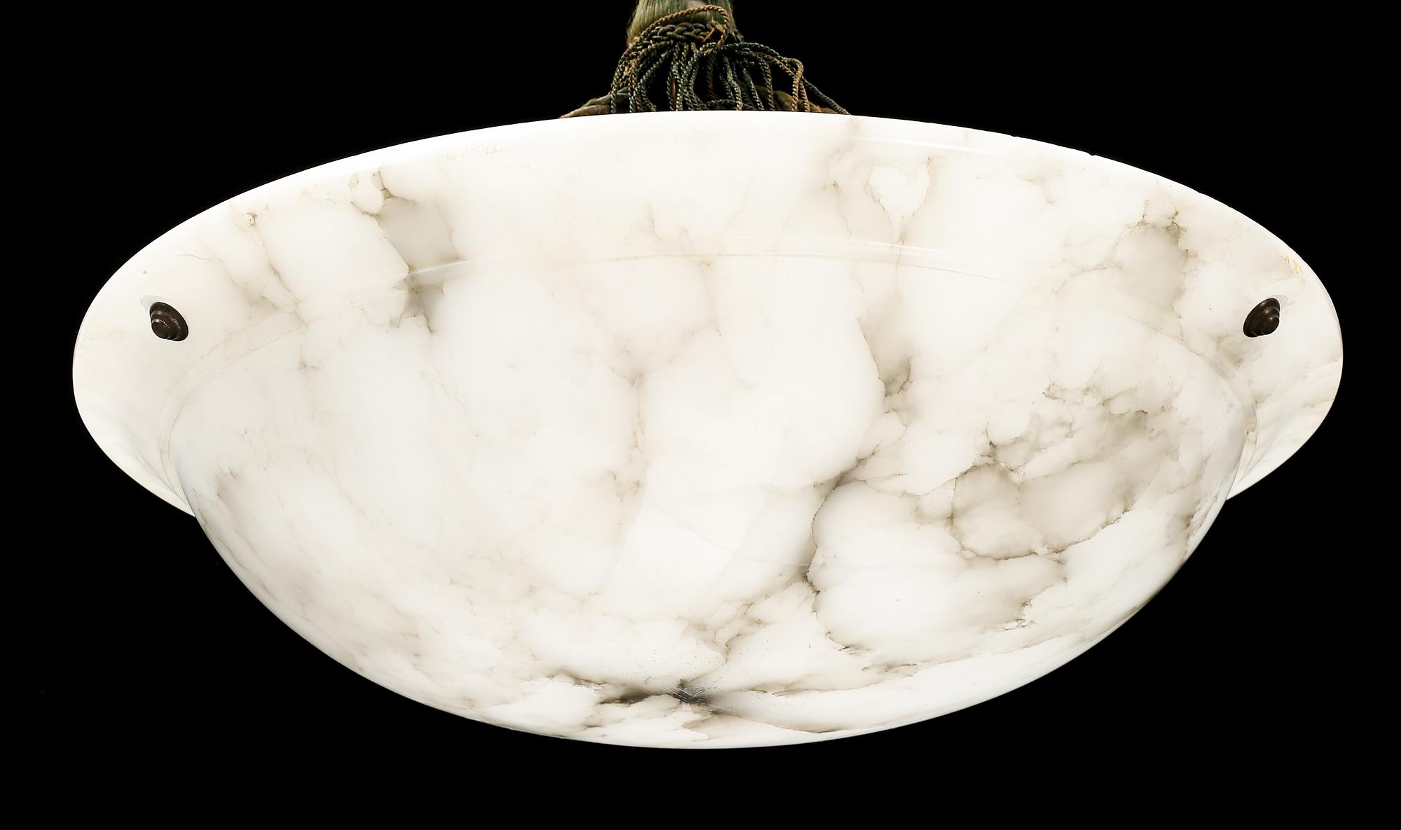 An alabaster ceiling lamp for one light bulb. !920s-1930s.