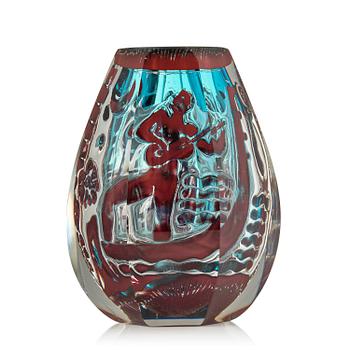 15. Edvin Öhrström, an ariel glass vase, Orrefors, 1950, no 363E.