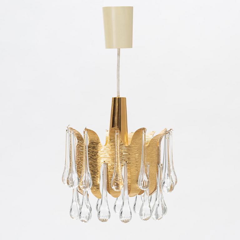 Palwa Palm & Walter, a brass ceiling lamp, Germany, 1970's.