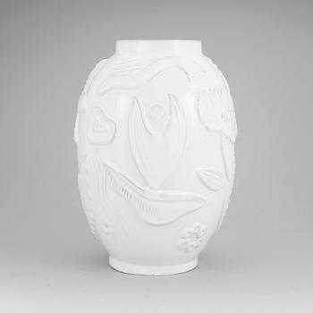 An earthenware vase designed by Anna-Lisa Thomson for Upsala-Ekeby.