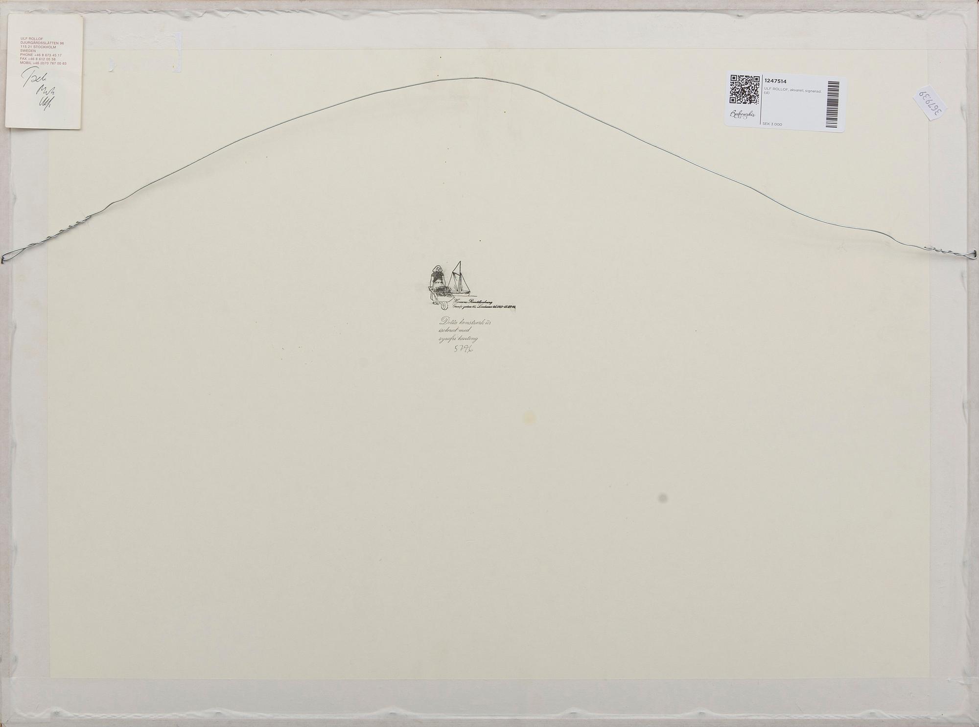 ULF ROLLOF, a signed water colour.