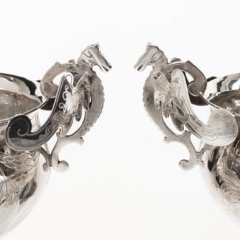 A pair of Swedish sterling silver bowls, mark of Guldsmed S Petersson i Söderhamn Ab, Bollnäs 1987.